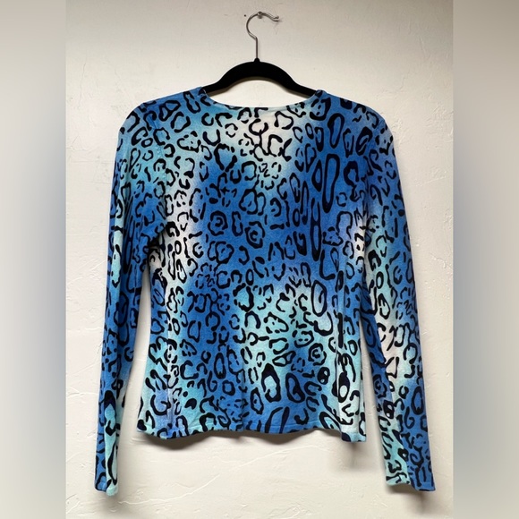 Just Woman Blue Animal Print Blouse - Picture 2 of 7